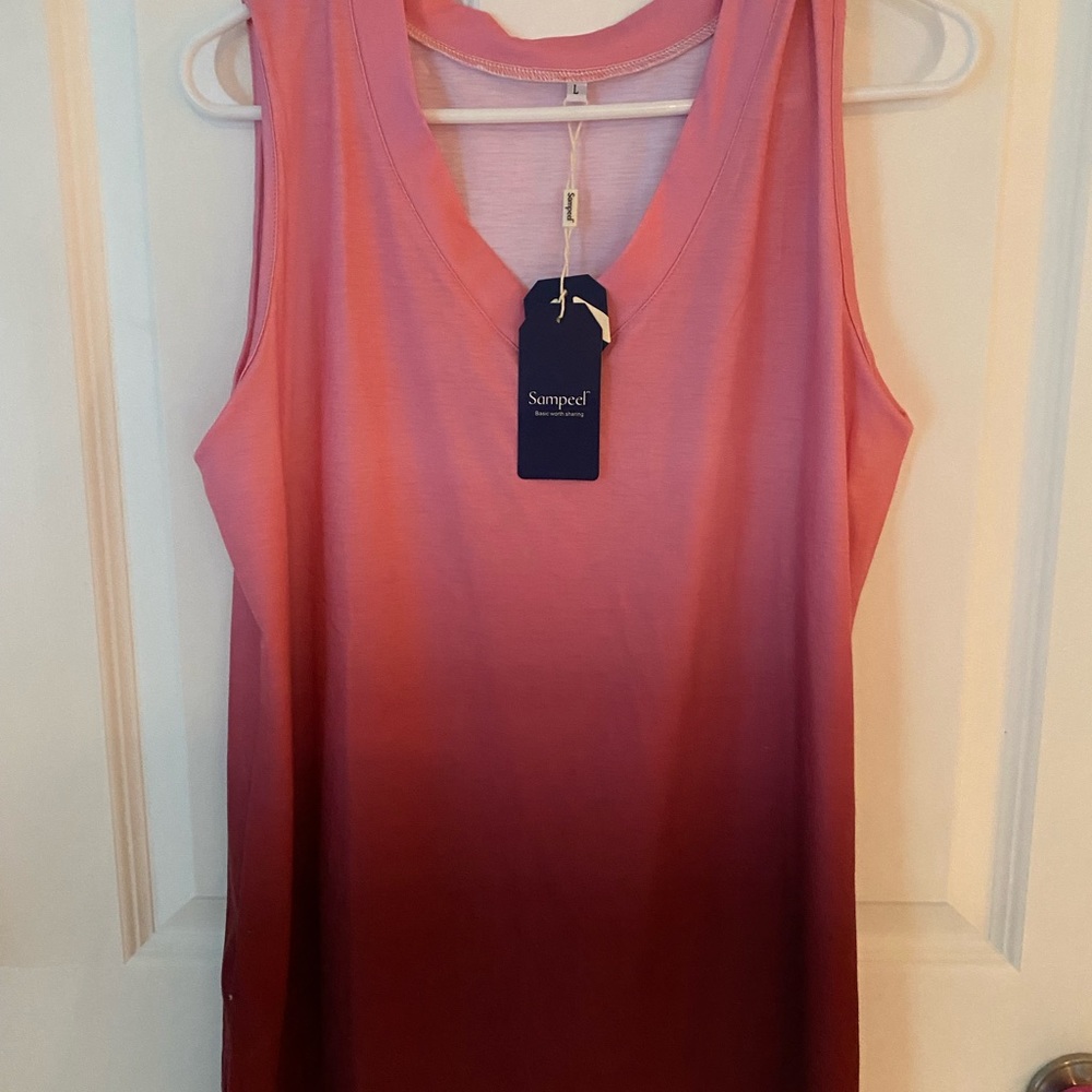 Size large cotton tank top hombre pink dark pink burgundy by Sampeel